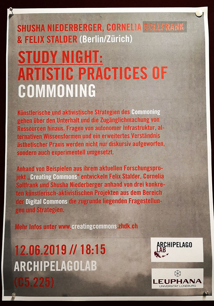 Study Night: Artistic Practices of Commoning